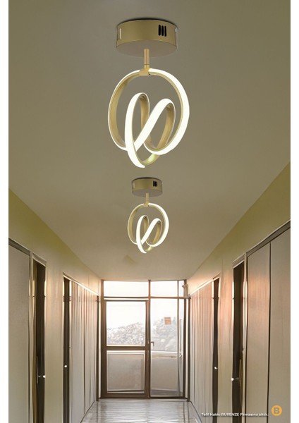 Modern Huracan Plafonyer Tavan LED Avize Oturma Odası Hol Antre Mutfak Salon LED Avize Eskitme Gold