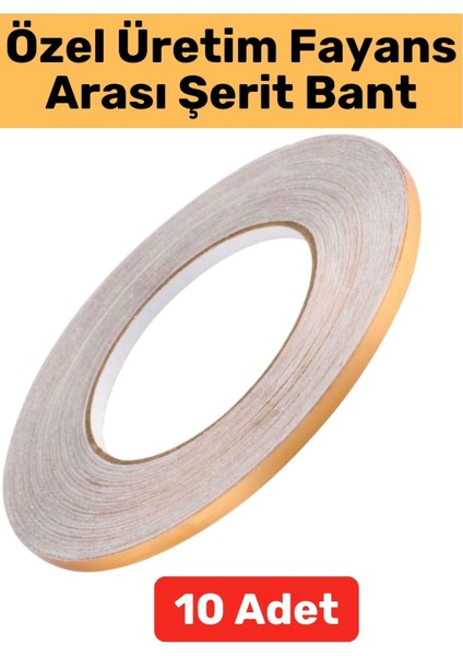 Kaliteli Kendinden Yapışkanlı Duvar Karo Zemin 5 Mtx0.5 cm Gold Fayans Arası Şerit Bant 10 Ad