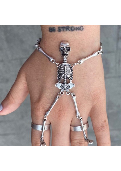 Touz Gothic Skeleton Iki Yüzüklü Zincirli Şahmeran