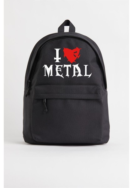 I Love Metal Baskılı Unisex Sırt Çantası fiyatları