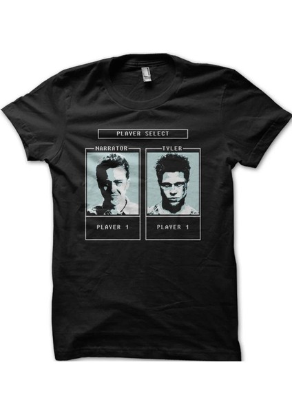 Tyler Durden Karakter Seçimi Detail Baskılı Siyah T-Shirt