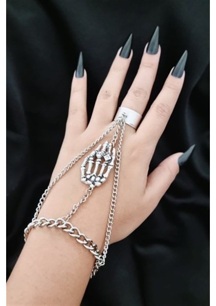 Touz Skeleton Hand Zincirli Yüzüklü Şahmeran