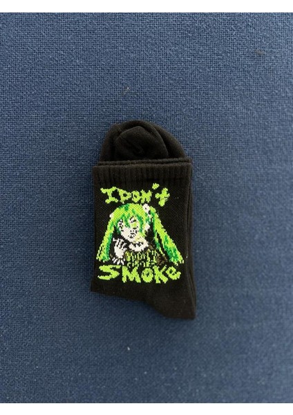 I Don't Smoke Unisex Siyah Kolej Çorap