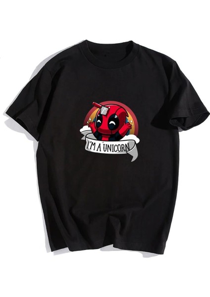 Unicorn Siyah Unisex Oversize T-Shirt