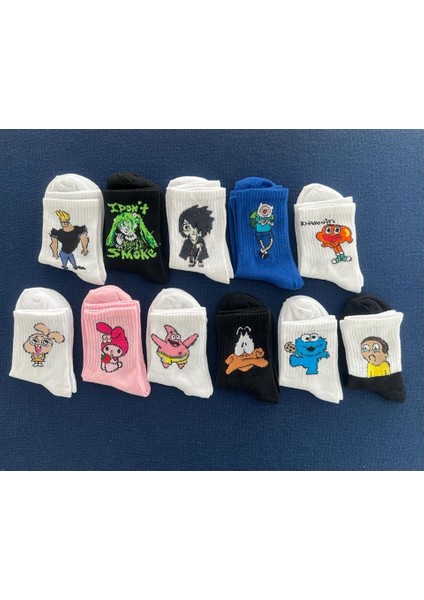 Itachi Uchiha Unisex Beyaz Kolej Çorap