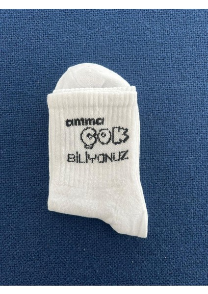'çok Biliyonuzz' Unisex Beyaz Kolej Çorap fiyatları