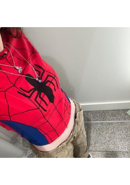 Y2K Kırmızı Spider Crop fırsatları