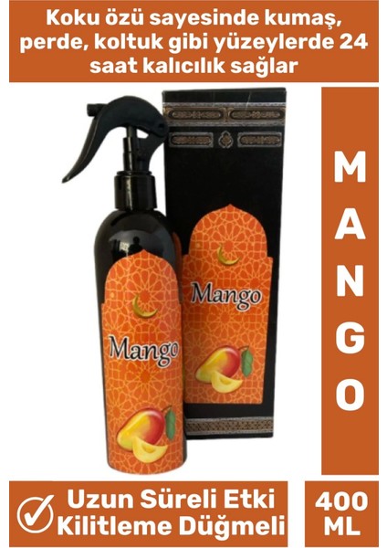 Özel Seri Kilitleme Düğmeli Uzun Süre Etkili Güzel Kokulu Mango Oda Kokusu 400 ml