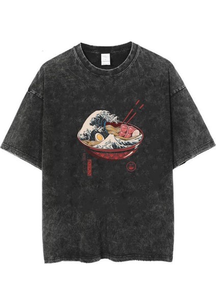 Yıkamalı Eat Art Eskitme T-Shirt