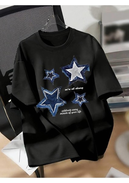 Denim Star Baskılı Oversize T-Shirt fiyatları