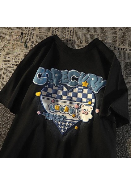 Harajuku Corecury Siyah Oversize T-Shirt