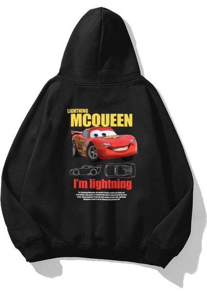 Unisex Lightning Mcqueen Cars Sweatshirt Siyah