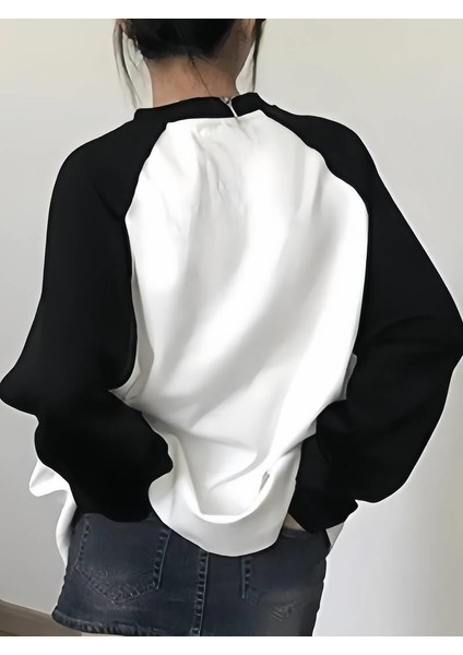 Cute Cat Reglan Uzun Kollu Make Sense Baskılı Beyaz T-Shirt