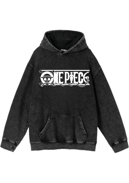 Yıkamalı Kumaş Anime One Piece Gear Five Kapüşonlu Hoodie Sweatshirt