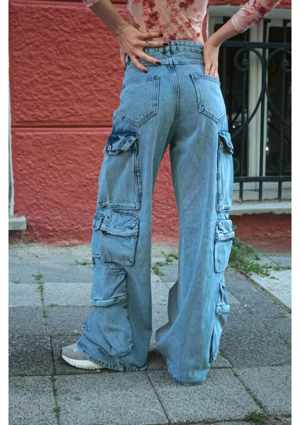 Y2K Plenty Of Pockets Mavi Detail Pantolon