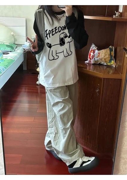 Freedom Dog Reglan Uzun Kollu Make Sense Baskılı Beyaz T-Shirt