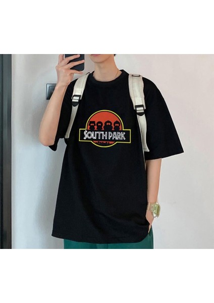 South Park Baskılı Siyah Oversize T-Shirt