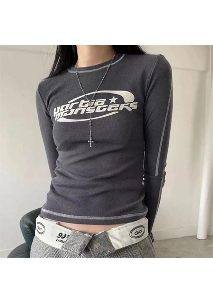 Partie Monsters Antrasit Uzun Kollu Bluz