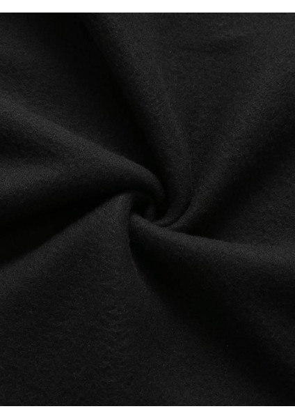 Denin Star Baskılı Siyah Kapşonlu Sweatshirt