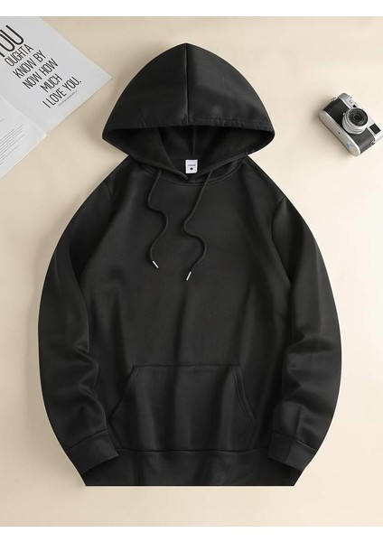 Venomous Baskılı Siyah Kapşonlu Sweatshirt