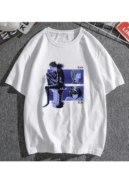 Death Note Kolaj Beyaz Unisex Oversize T-Shirt fiyatları