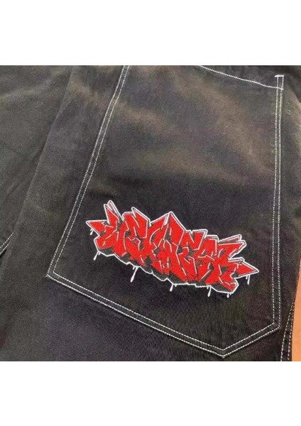 Y2K Vintage Graffiti Desenli Retro Baggy Unisex Jean
