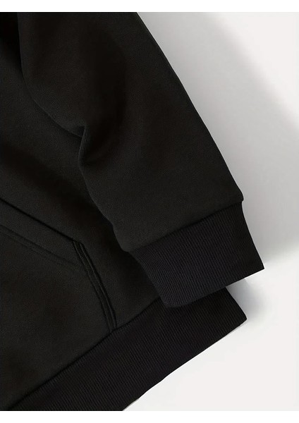 Spider Siyah Kapşonlu Sweatshirt