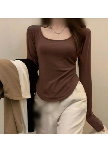 Uzun Kollu Y2K Cahron Basic Bodysuit