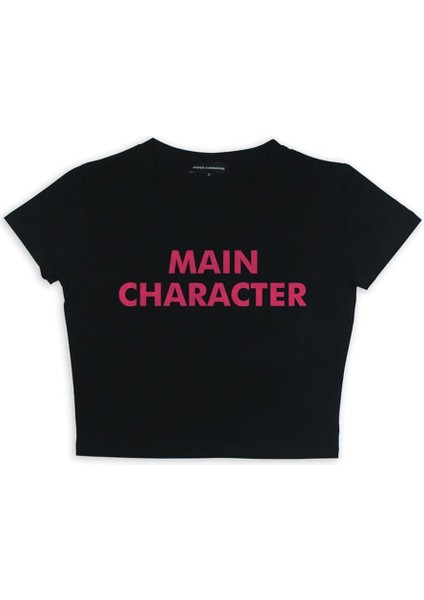Main Character Baskılı Siyah Crop fiyatları