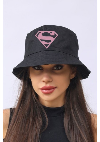 Pink Superman Bucket Balıkçı Şapka