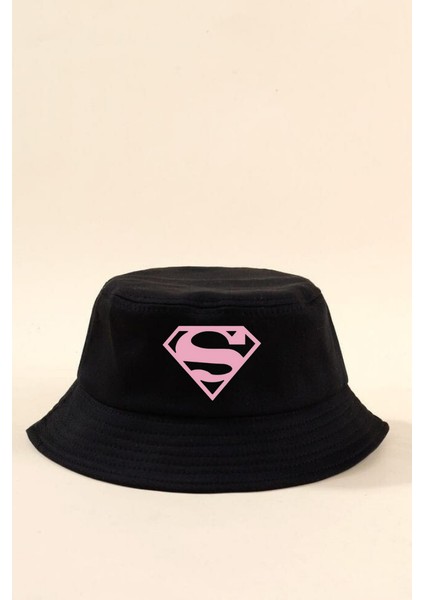 Pink Superman Bucket Balıkçı Şapka