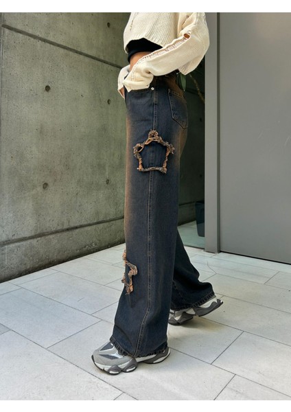 Star Detail Baggy Panth Vintage fırsatları