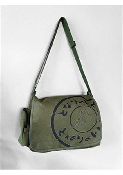 Totoro Baskılı Unisex Yeşil Postacı Çantası