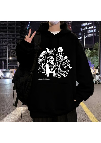 Street Wear We Vaguel Feel Many Oversize Unisex Siyah Sweatshirt