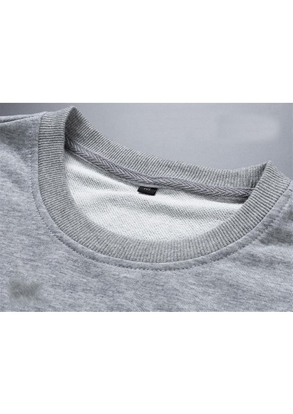 Insane Baskılı Gri Unisex Oversize Bisiklet Yaka Sweatshirt