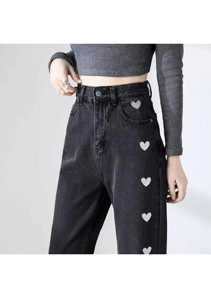 Kalp Naskış Işlemeli Streetwear Baggy Pantolon fiyatları