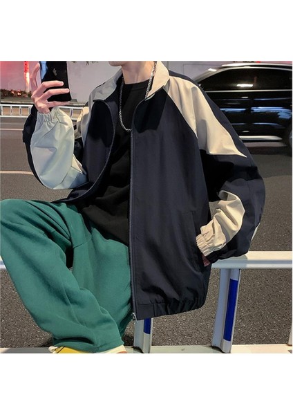 Touz Vintage Baggy Paraşüt Kumaş Kolej Ceket Eşofman