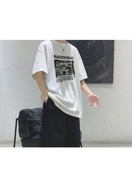 Radiohead Beyaz Unisex Oversize T-Shirt