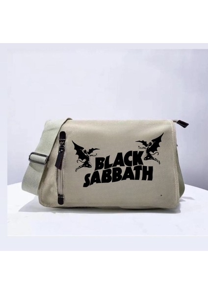 Blacksabbath Unisex Bej Postacı Çantası