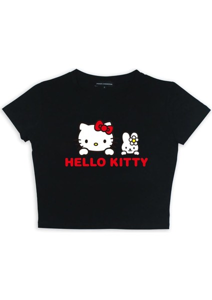 Hello Kitty Baskılı Siyah Crop fiyatları