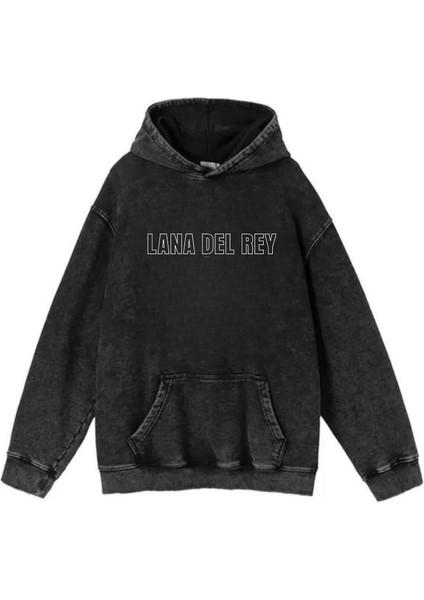 Yıkamalı Lana Del Rey Vintage Kapüşonlu Sweatshirt