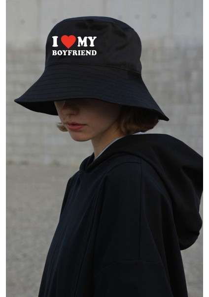 I Love My Boyfriend Bucket Balıkçı Şapka