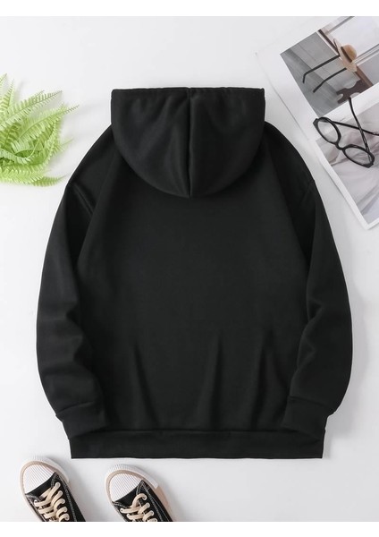I'm Just A Girl Siyah Kapşonlu Sweatshirt
