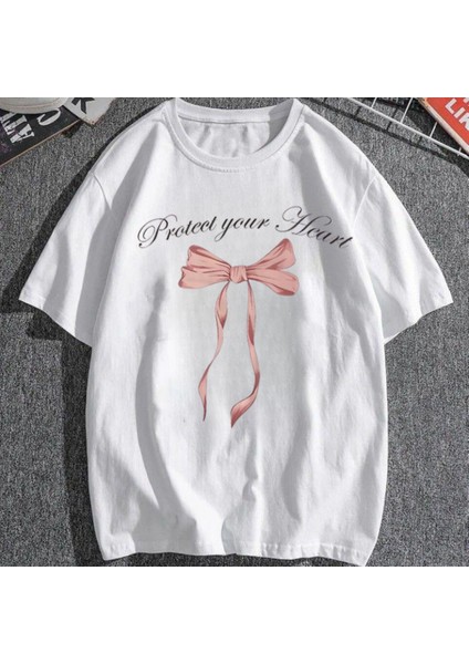 Protect Your Heart Beyaz Unisex Oversize T-Shirt