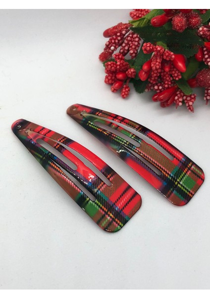 Çıtçıtlı Saç Tokası Seti 6'lı (Kırmızı Ekoseli-Krem Ekoseli-Leoparlı) indirimleri