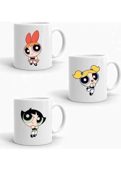 3'lü Powerpuff Girls Baskılı Kupa Bardak