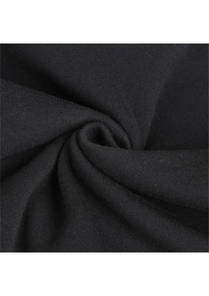 Hawkins Baskılı Siyah Unisex Oversize Kapüşonlu Sweatshirt