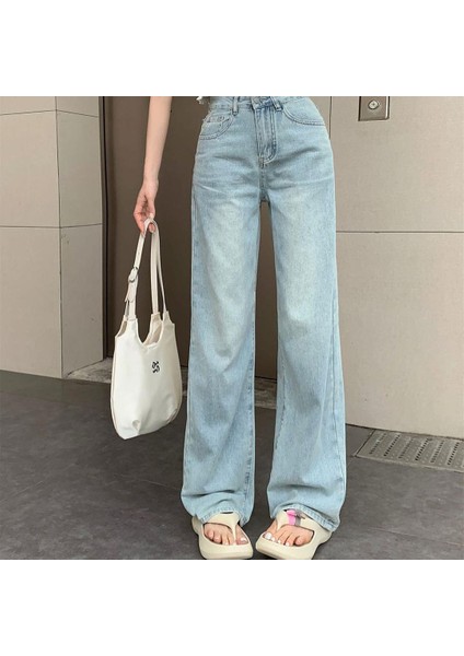 Kurdele Detaylı Baggy Yıkamalı Mavi Jean indirimleri