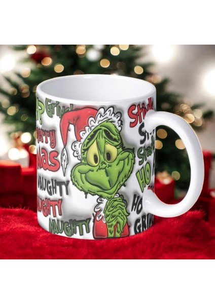 Grinch 3D Christmas Baskılı Yeni Yıl Kupa
