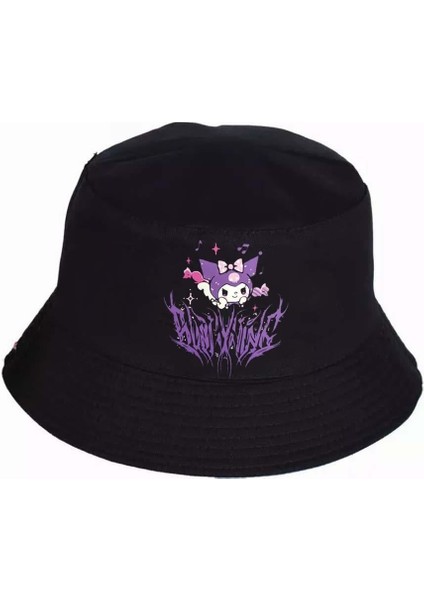 Kuromi Siyah Bucket Balıkçı Şapka
